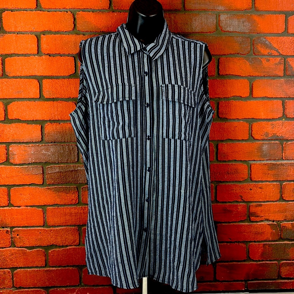 Adrianna Papell Shirt Womans XL Button down